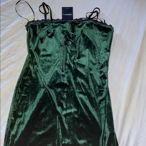 Emerald velvet mini dress
